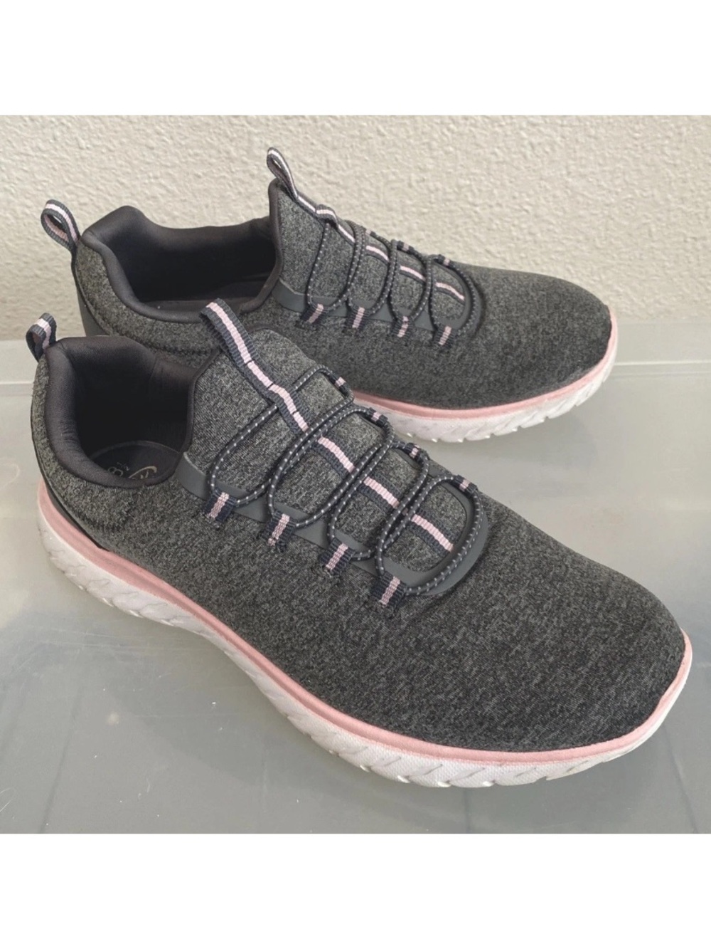 Athletic Works Womens WMAW41CA007 Gray  High Bungee Size 8.5 W Slip On Shoes